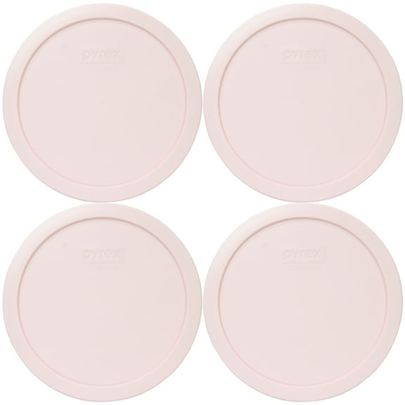 Pyrex 7402-PC Loring Pink Plastic Round Storage Replacement Lid Cover (4-Pack)