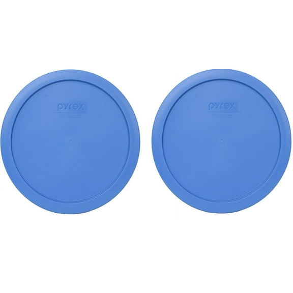 Pyrex 7402-PC Marine Blue Plastic Round Storage Lid Cover (2-Pack)