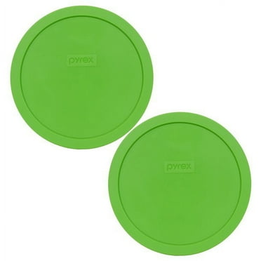 Pyrex 7402-PC Round 6/7 Cup Storage Lid for Glass Bowls Green - 2 Pack