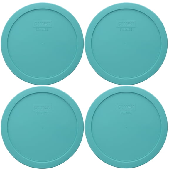 Pyrex 7402-PC Sea Glass Food Storage Replacement Lid (This Lid Fits the Pyrex 7402 6-Cup SCULPTED MIXING BOWL and 7203 7-Cup Glass Bowl) (4-Pack)