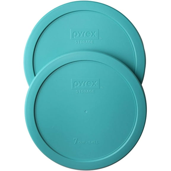 Pyrex 7402-PC Turquoise Round Cup Lids (2 Pack)