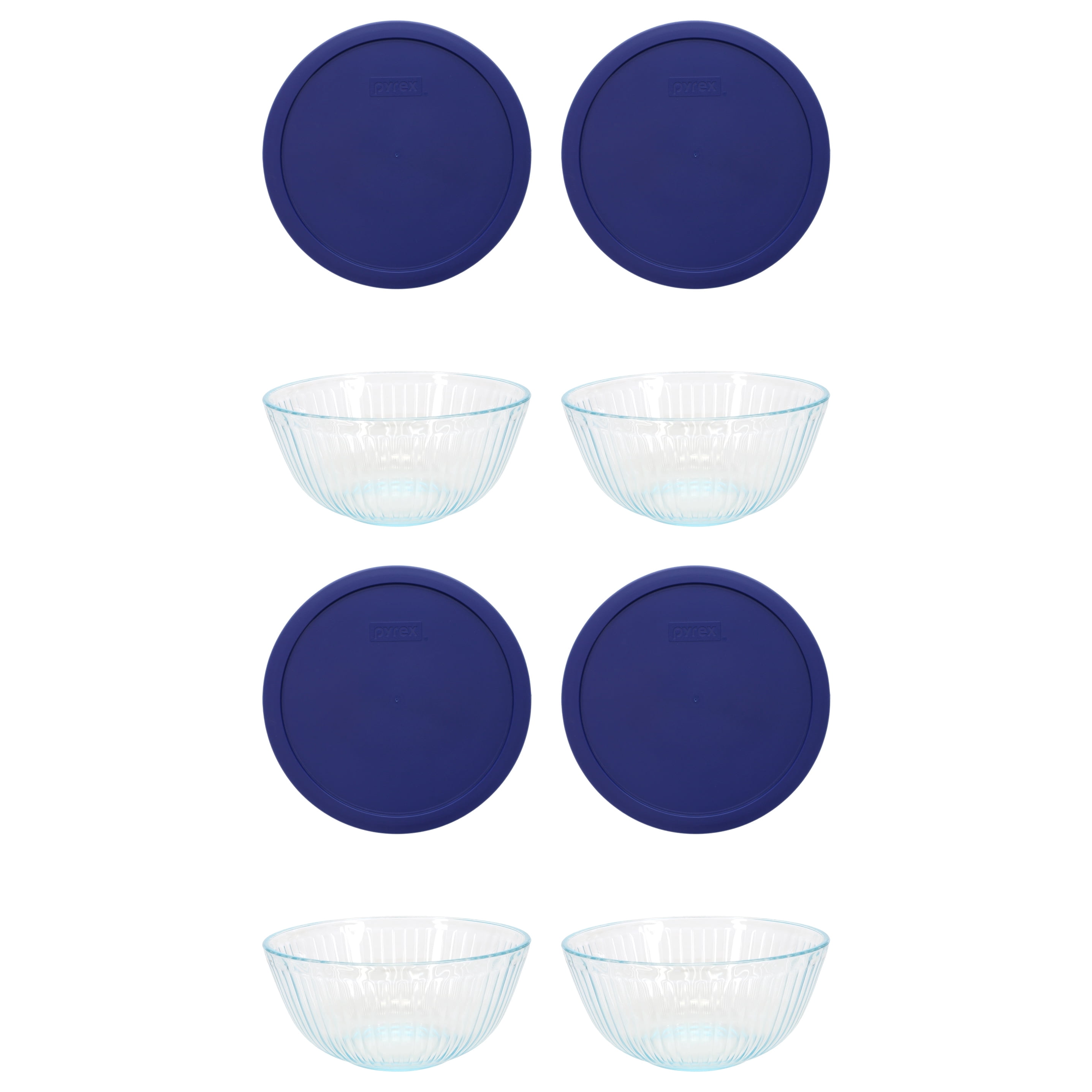Pyrex 7403 10 Cup Sculpted Glass Mixing Bowl and 7403-PC Navy Blue
