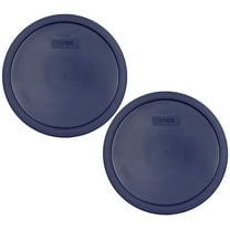 Pyrex 7403-PC Blue Round Plastic Storage Replacement Lid Cover (2-Pack)