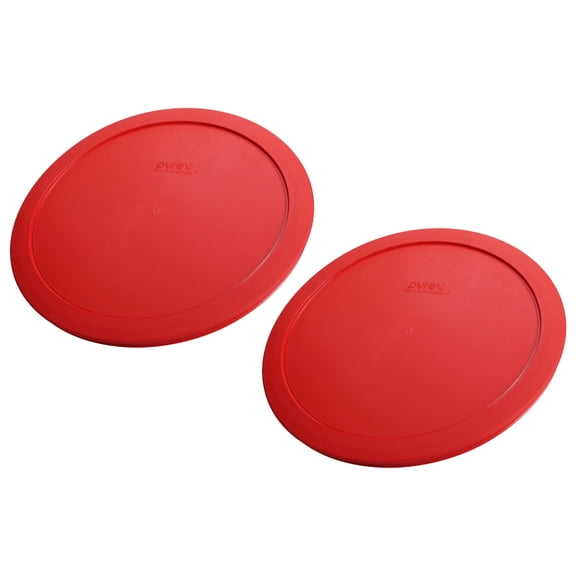 Pyrex 7404-PC 4.5qt Poppy Red Food Storage Replacement Lid (2-Pack)