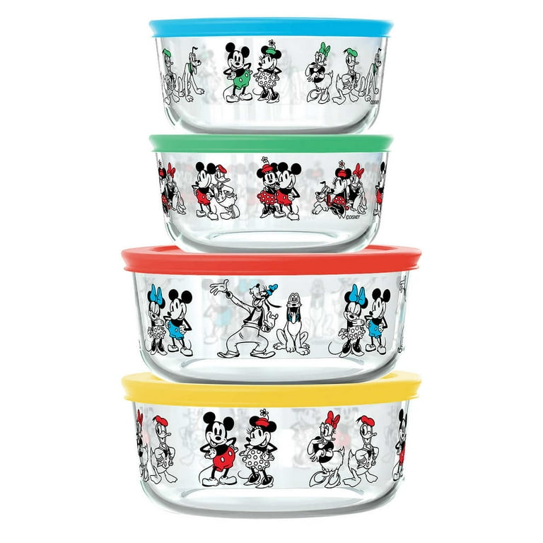 Masala House INC Pyrex 8-Piece Disney Mickey Mouse Friends Glass