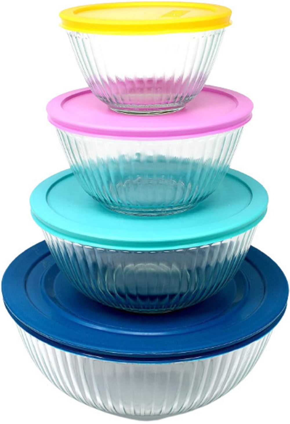 Pyrex 8-piece 100 Years Glass Mixing Bowl Set (Limited Edition) - Assorted  Colors Lids 