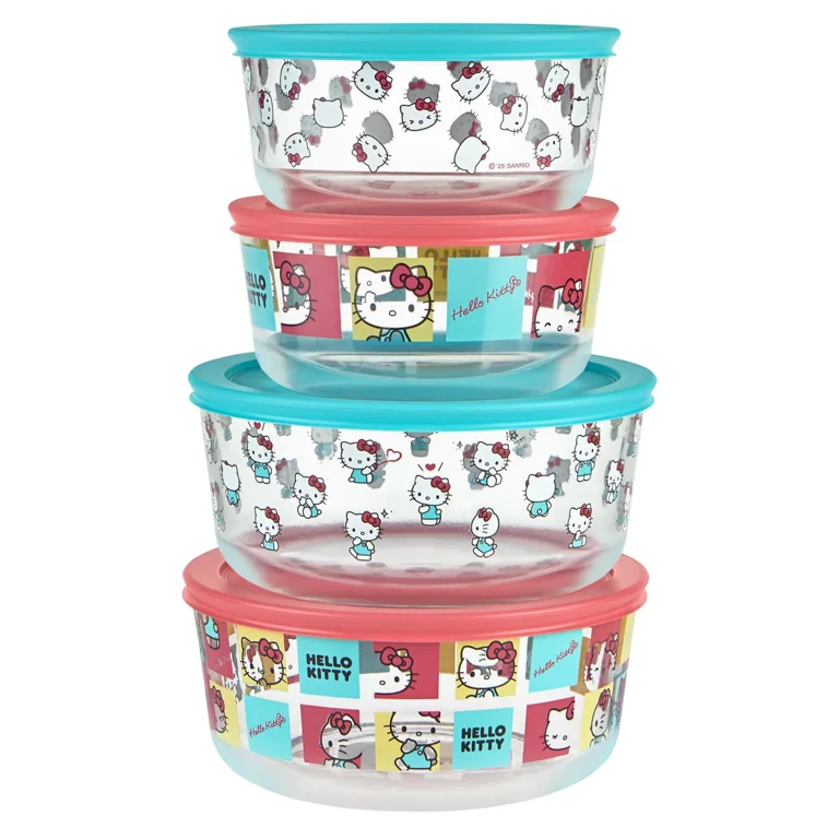 Pyrex 8-piece Decorated Glass Food Storage Set