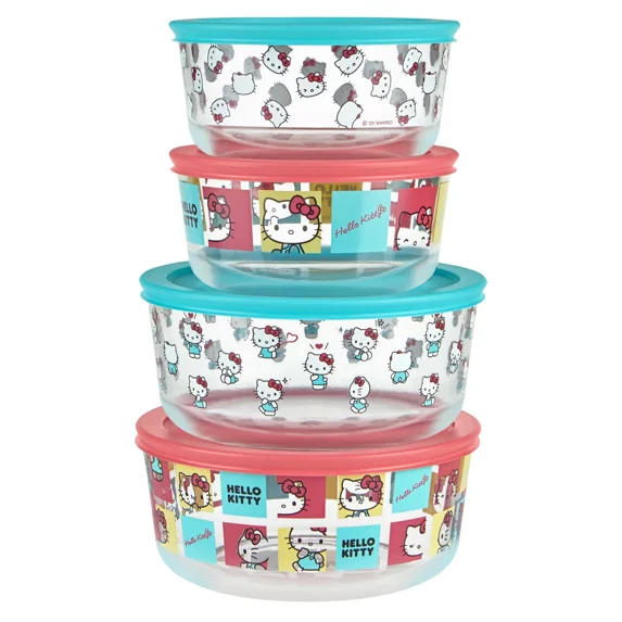 Pyrex 8-piece Decorated Glass Food Storage Set