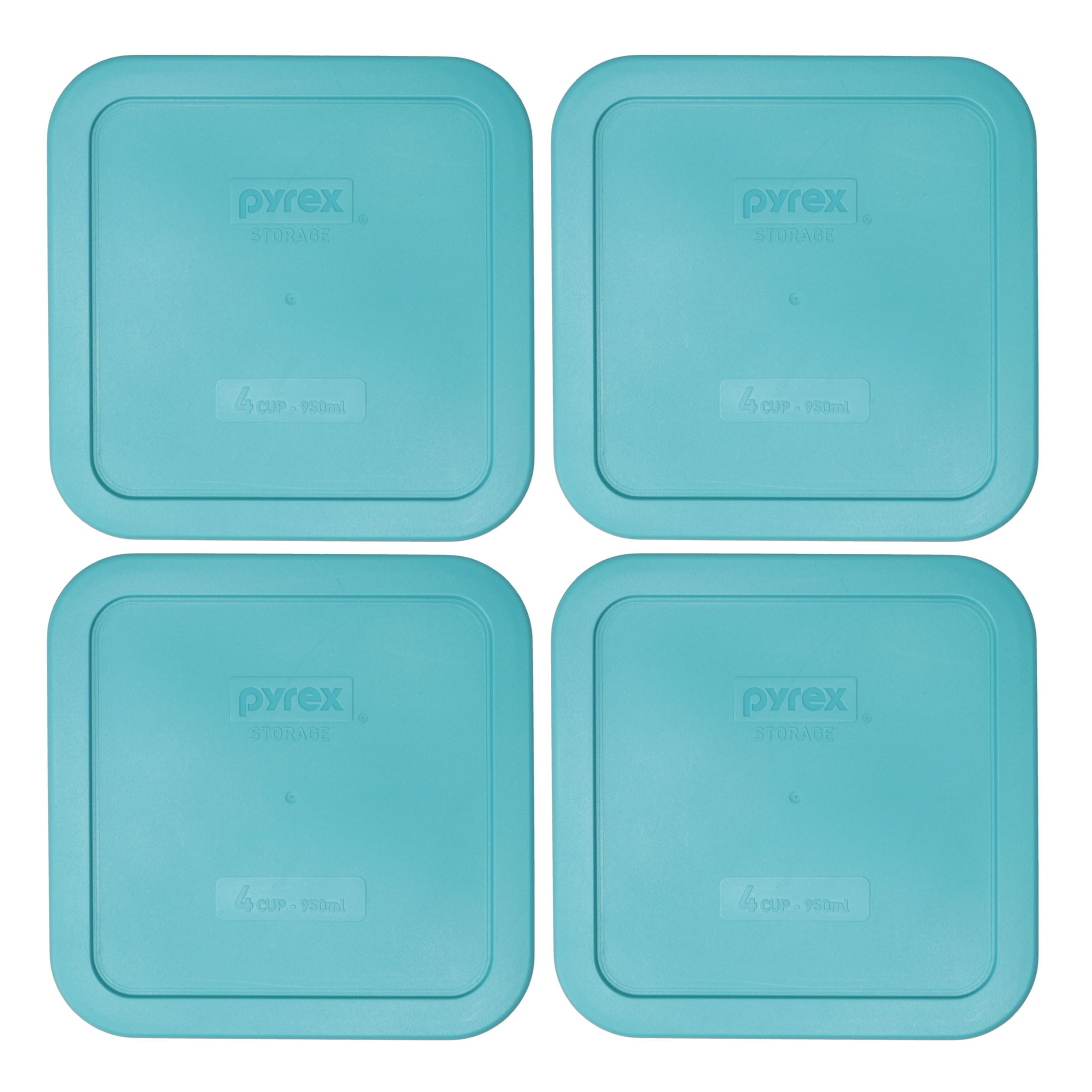 Pyrex 8704-PC Turquoise Food Storage Replacement Lid Cover (4-Pack ...