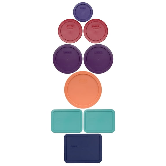 Pyrex 9 Lid Rosemary Beetle Themed Bundle for 7202,7200,7201,7402,7210, and 7211