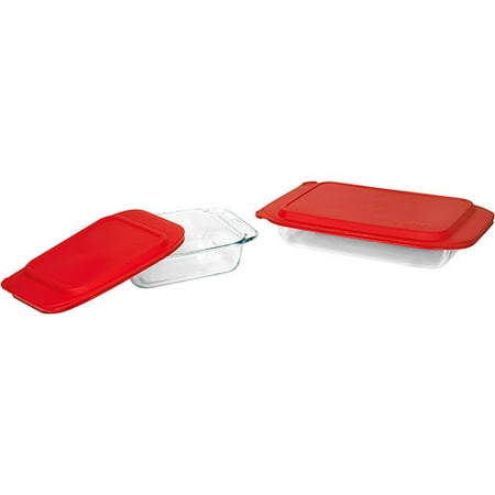 Pyrex Advantage Square Glass Baking Value Pack, 4 Piece