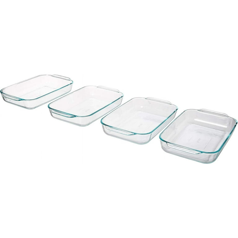Pyrex, Clear Basics 2 Quart Glass Oblong Baking Dish, 11.1 in. x 7.1 in. x  1.7 in, 2 QT Rectangular