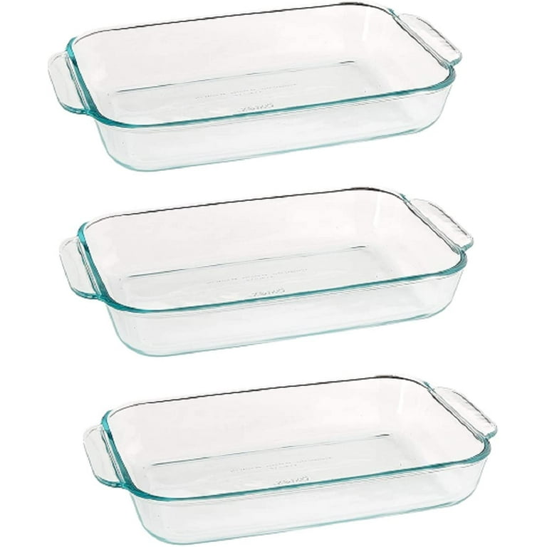 Pyrex Basics Quart Rectangular Glass Baking Dish with Lid, Clear