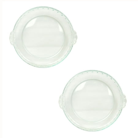 Pyrex Basics 9.5 in Round Glass Bakeware Pie Dish (2-Pack)