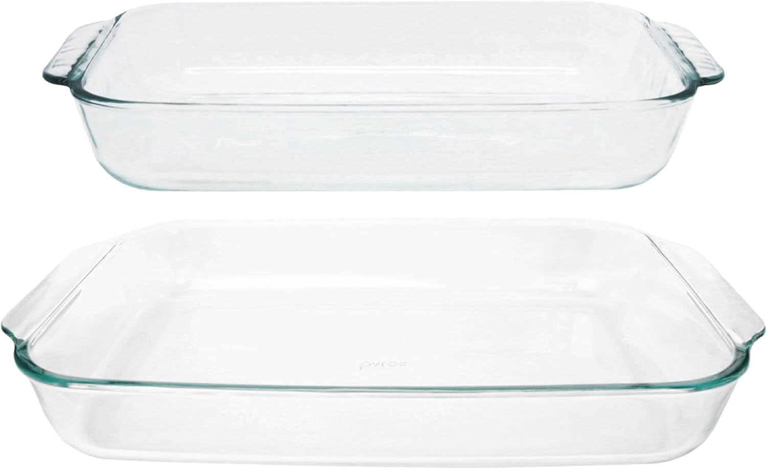Pyrex Basics Clear Glass Oblong Baking Dish Set, 2-Piece Value Pack (3-Quart & 2-Quart) - Oven, Microwave and Dishwasher Safe, Perfect for Casseroles, Deserts, Food Preparations and
