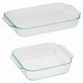thumbnail image 1 of Pyrex Basics Glass Bakeware Set Value Pack, 3qt Oblong and 8inch Square, 1 of 9