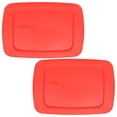 thumbnail image 1 of Pyrex C-213-PC Red Plastic Rectangle Easy Grab Replacement Lid (2-Pack), 1 of 2