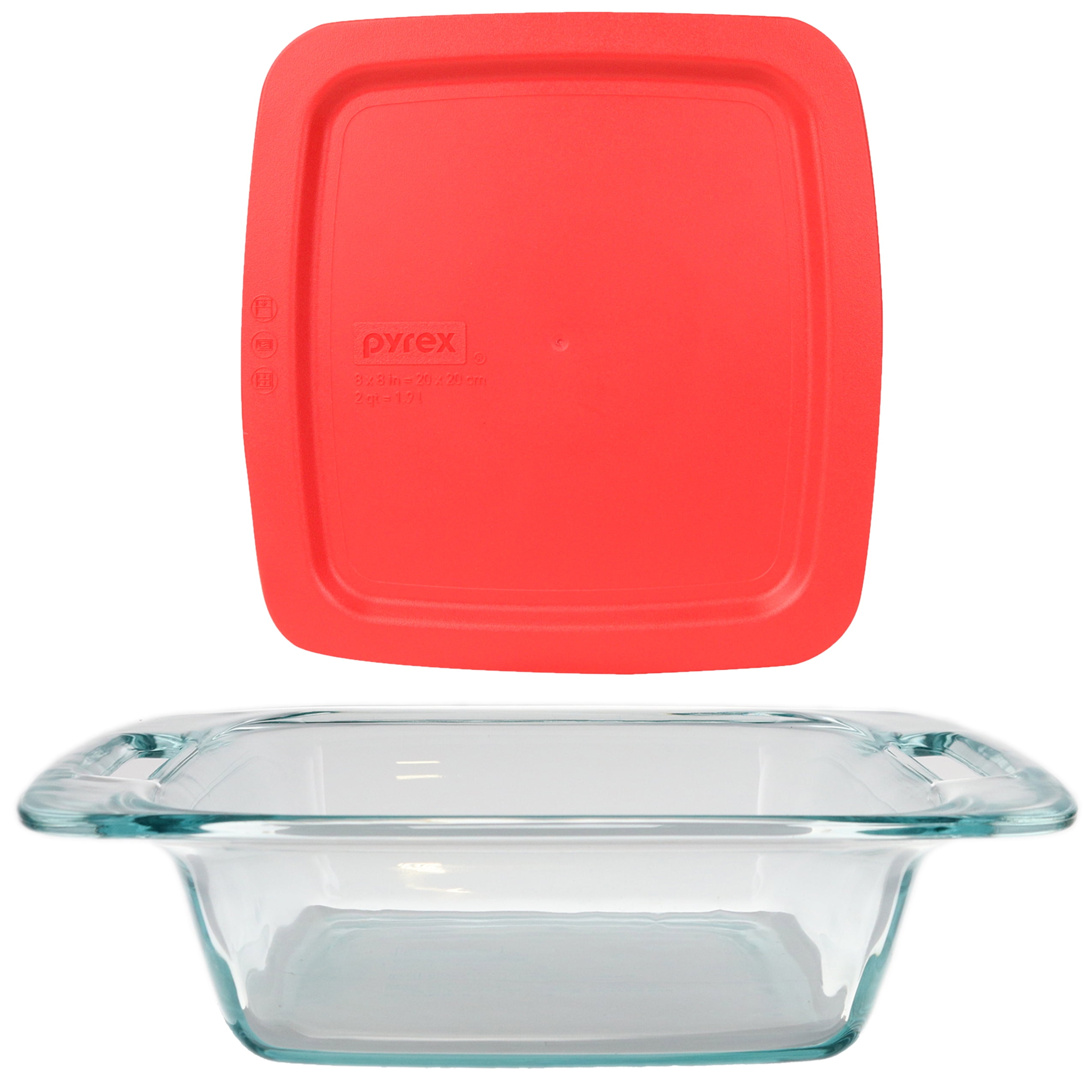 Pyrex C-222 2qt Easy Grab Clear Glass Baking Dish and C-222-PC
