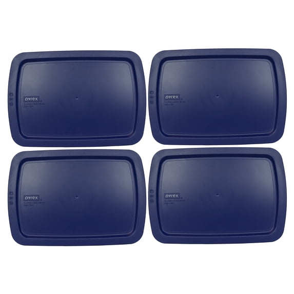 Pyrex C-233-PC Blue 3qt Easy Grab Food Storage Replacement Lid (4-Pack)