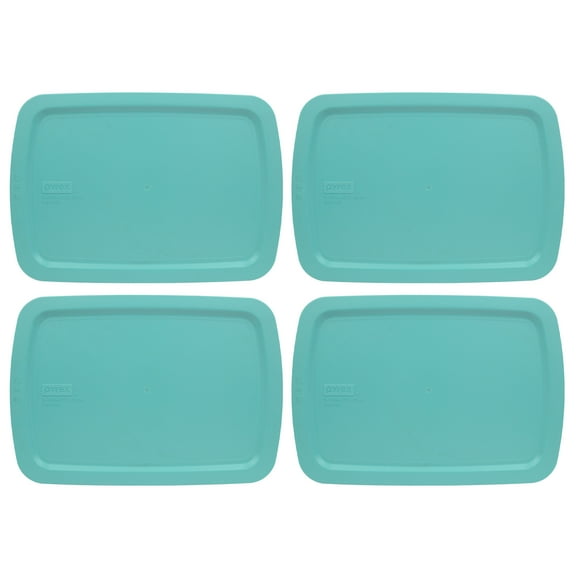 Pyrex C-233-PC Turquoise Plastic Rectangle Replacement Lid Cover (4-Pack)