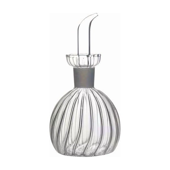 Pyrex Clear Olive Oil Jug with Striped Design Durable Glass Vinegar Dispenser for Kitchen Storage & Mess-Free Pouring