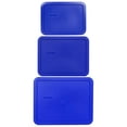 thumbnail image 1 of Pyrex Cobalt Blue 7212-PC, 7211-PC, and 7210-PC Plastic Storage Replacement Lids, 1 of 4