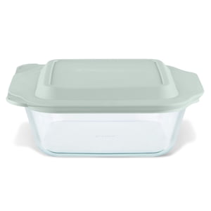 Pyrex Deep 8" Square Glass Baking Dish with Sage Lid