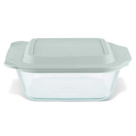 Pyrex® Deep 8" Square Glass Baking Dish with Sage Green Lid