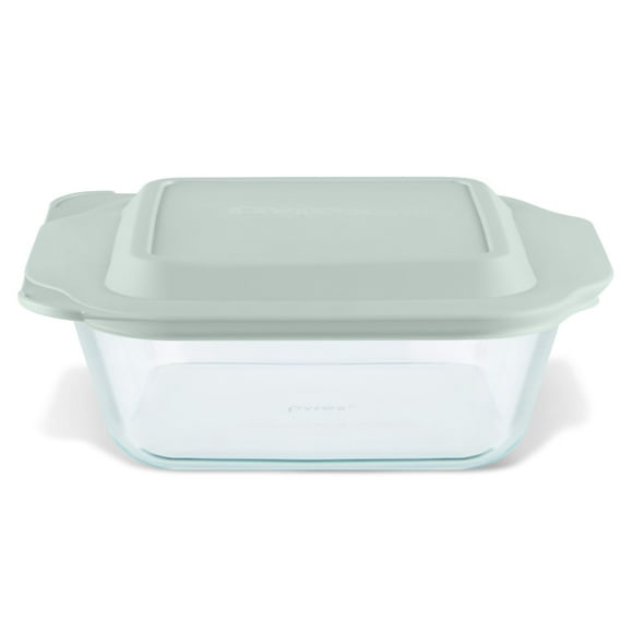 Pyrex® Deep 8" Square Glass Baking Dish with Sage Green Lid