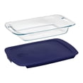 thumbnail image 1 of Pyrex Easy Grab 3-Quart Oblong Storage Unit with Blue Plastic Cover, 1 of 6