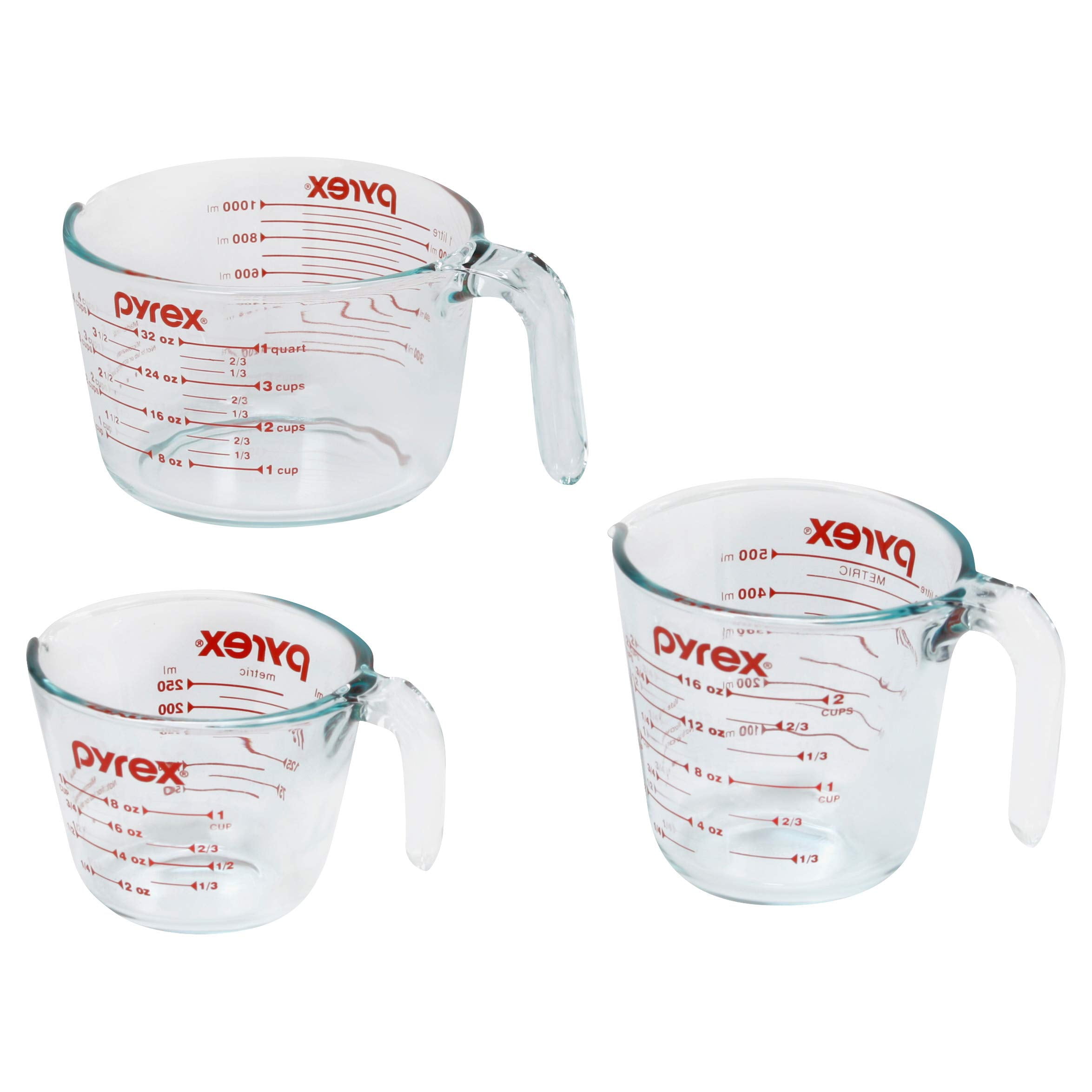 Pyrex Essentials (3-Pack) Glass Measuring Cups Set, (1, 2 & 4 Cup) Measuring Cups For Prepping, Baking and Cooking, Preheated Oven, Dishwasher, Freezer, and Microwave Safe - Walmart.com
