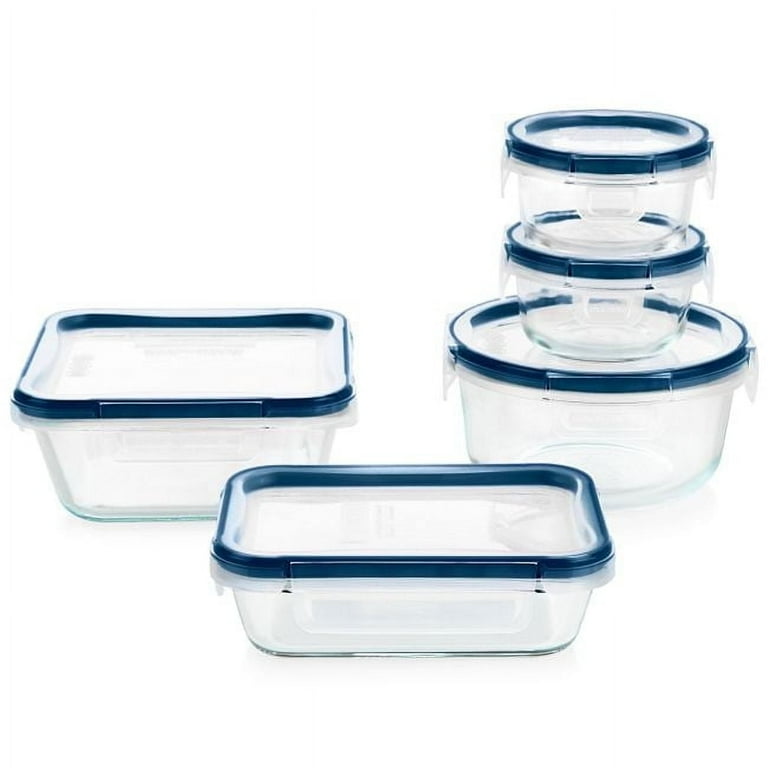 Pyrex FreshLock Plus 10-Piece Glass Food Storage Set, Airtight