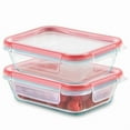 thumbnail image 1 of 2pc Glass Value Pack Rectangle Baking Dish Red: Freezer & Microwave Safe, 16 Volume, 1 of 5