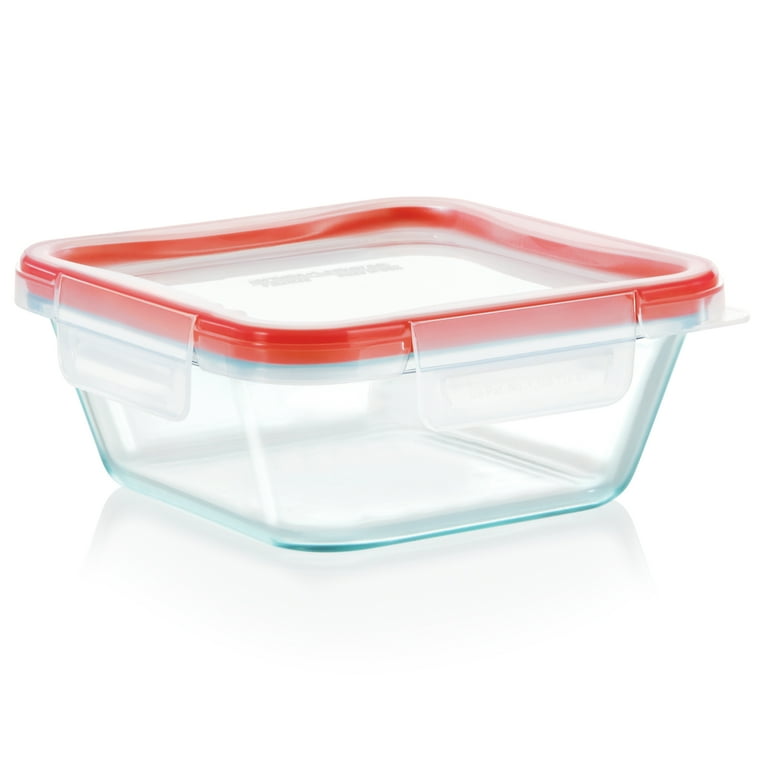 Pyrex 4-Cup Freshlock Square Glass Storage
