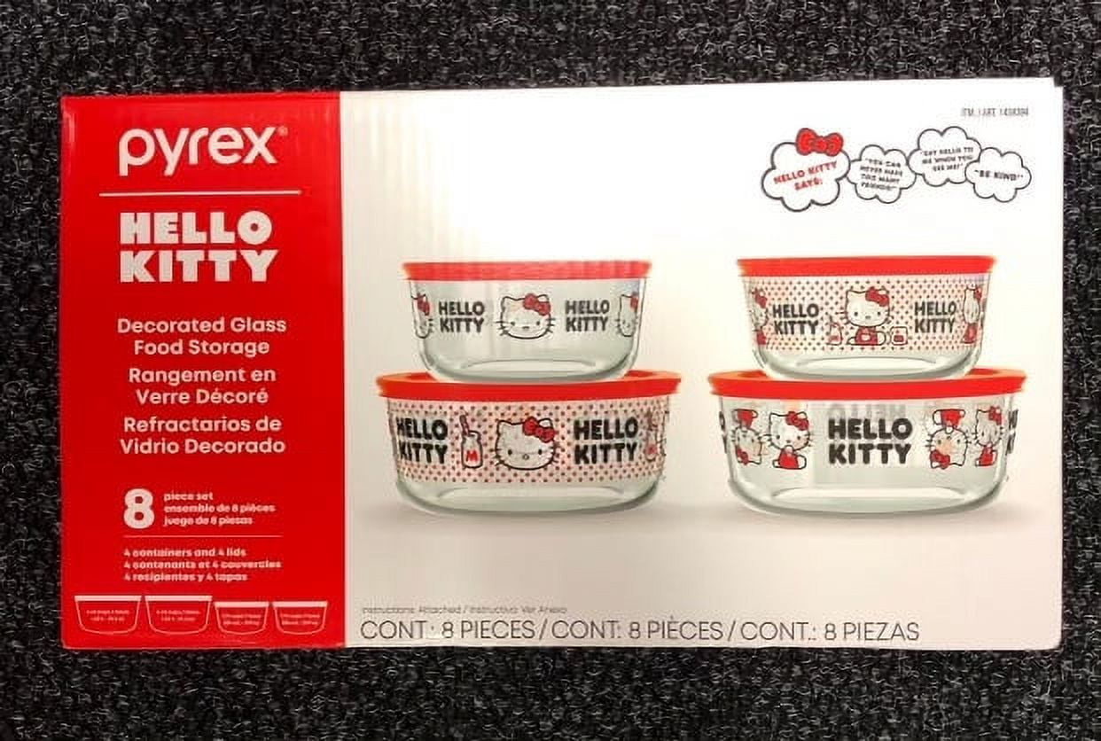 Pyrex 10 Piece Glass Food Storage Set, Hello Kitty 