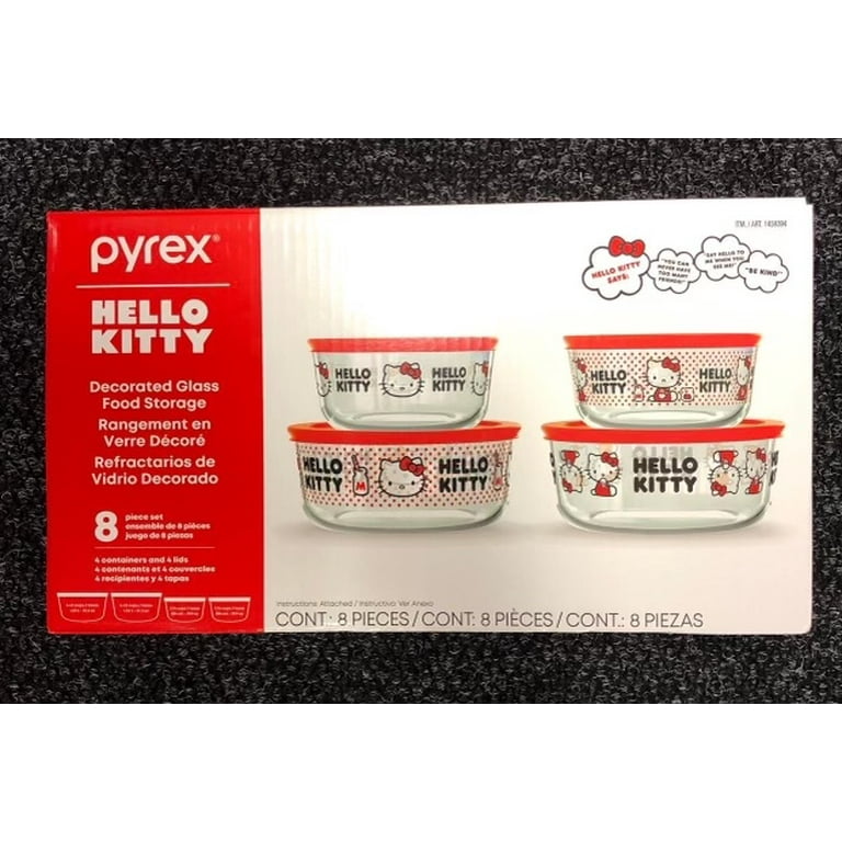 Pyrex Glass Hello Kitty Decorated Food Storage Containers with