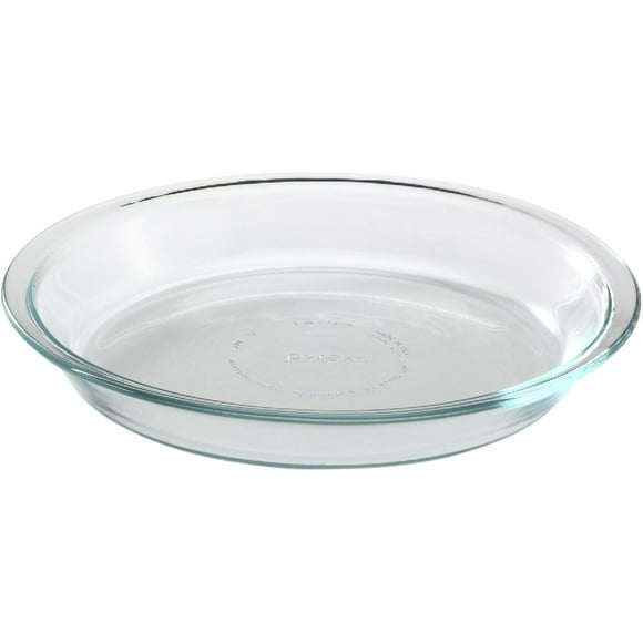 Pyrex Glass Bakeware Pie Plate 9" x 1.2" Pack of 2 - Clear - Original Genuine Pyrex