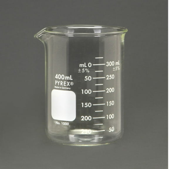 Pyrex Glass Griffin Beaker, Low Form, Measuring, 400 Ml