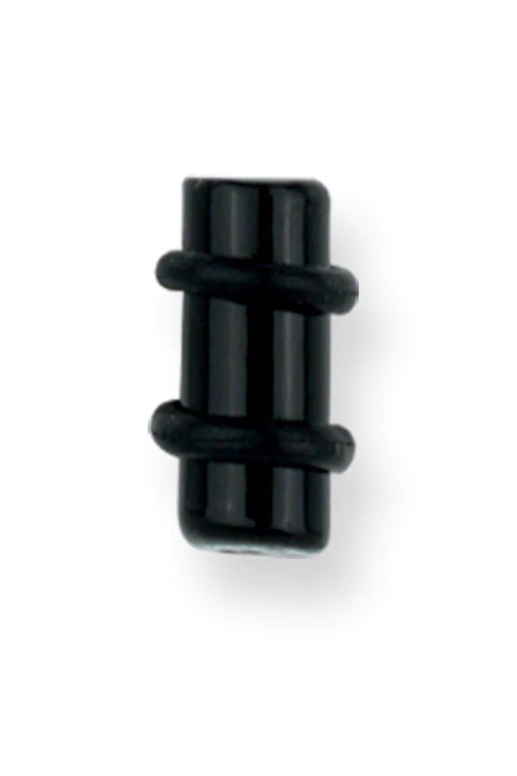 Pyrex Glass Plugs Solid Colors 4G (5.2mm) 1/2 (13mm) Long w 2 black o-r BDBPP4-50-BK