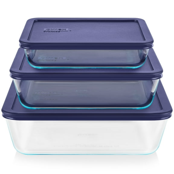 Pyrex Glass Rectangle Storage Set, 6 Piece