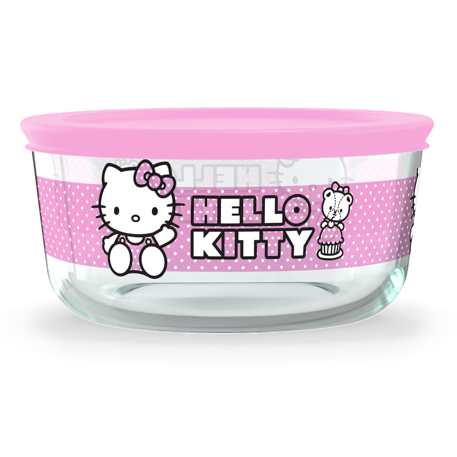 Pyrex Hello Kitty Round Glass Storage Container with Pink Lid - 1 Each