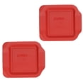 thumbnail image 1 of Pyrex Replacement Lid 222-PC Red Plastic Square Cover (2-Pack) for Pyrex 222 2-Qt Dish (Sold Separately), 1 of 2