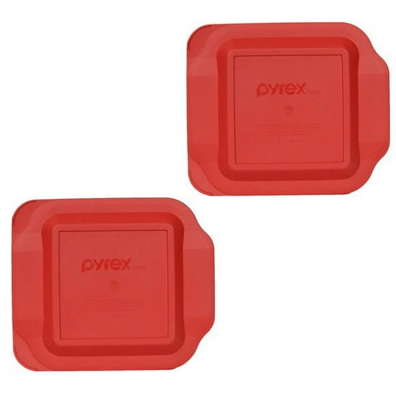 Pyrex Replacement Lid 222-PC Red Plastic Square Cover (2-Pack) for Pyrex 222 2-Qt Dish (Sold Separately)