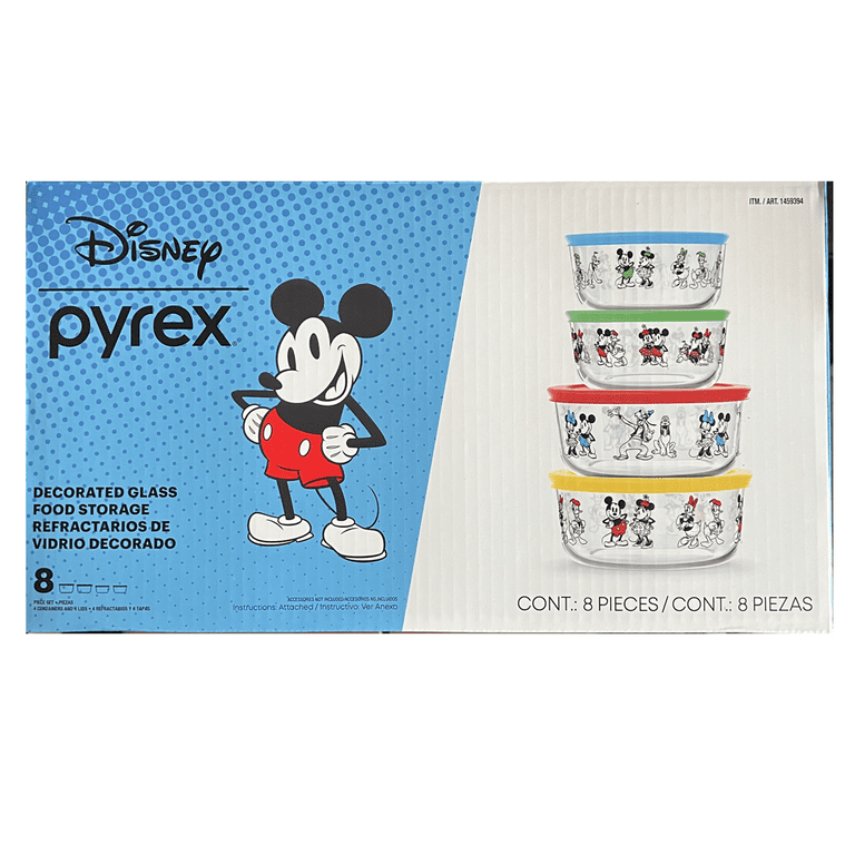 Disney Pyrex Mickey and Friends - 8 Piece Glass Storage Set, 4