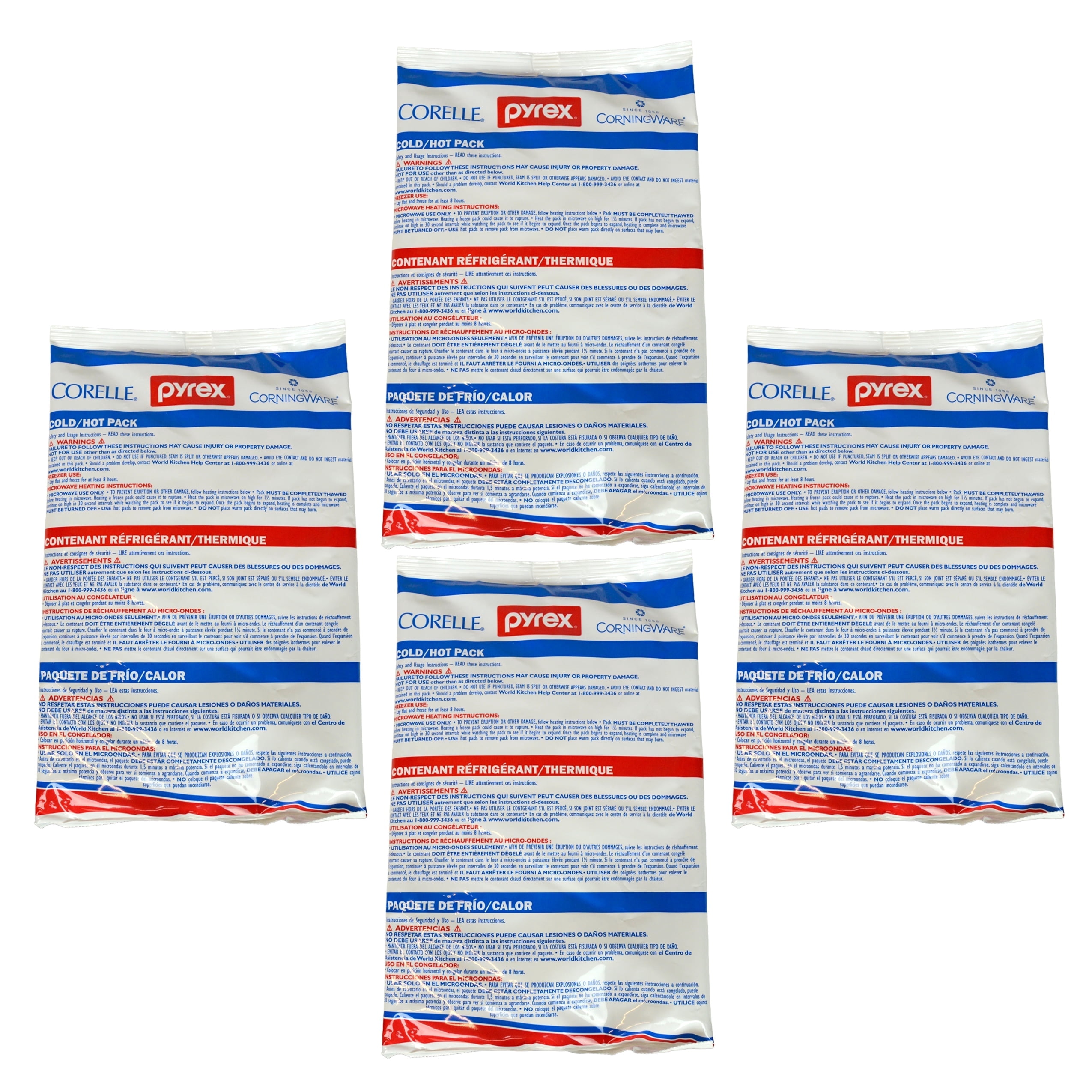 Pyrex, Portables Large Hot/Cold Unipack 11.5x7 in, 4pk - Walmart.com