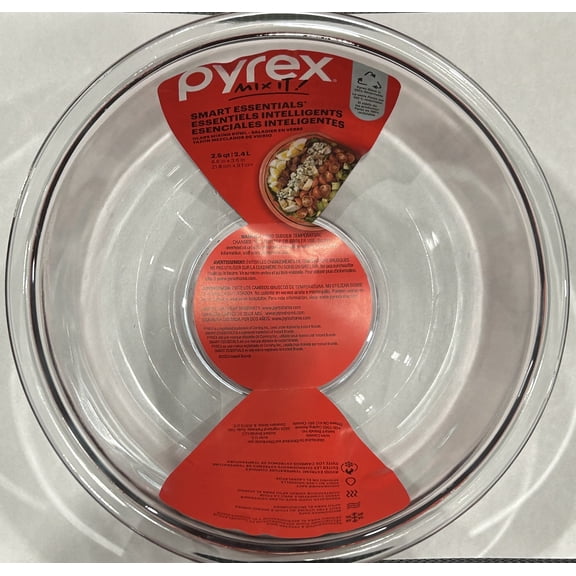 Pyrex 2.5 Quart Glass Mixing Bowl, Clear (Pack of 4)