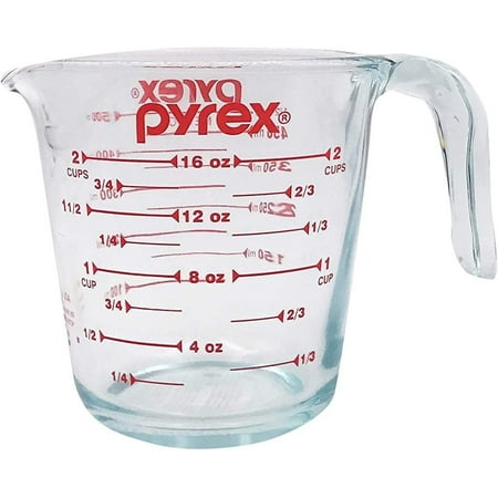Pyrex Prepware 2-Cup Measuring Cup, Red Graphics, Clear