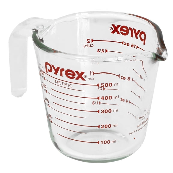 Pyrex Prepware 6001075 2-cup Measuring Cup, Red Graphics, Clear