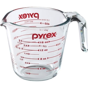 Pyrex Prepware 6001075 Measuring Cup, Red Graphics, Clear