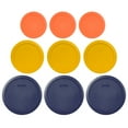 thumbnail image 1 of Pyrex Replacement Lid (3) 7200-PC 2-Cup Orange, (3) 7201-PC 4-Cup Butter Yellow, and (3) 7402-PC 6/7-Cup Blue Round Cover Combo, Bowls Sold Separately, 1 of 4